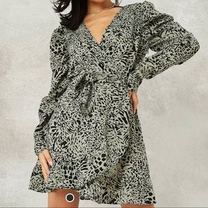 Sage green wrap dress